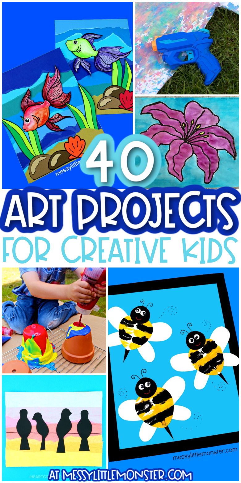 Cool art projects for kids. 40+ art projects ideas