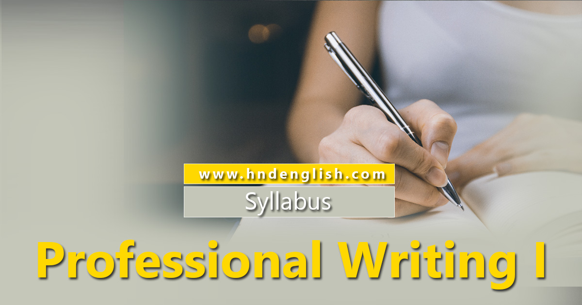 Professional Writing I - Syllabus