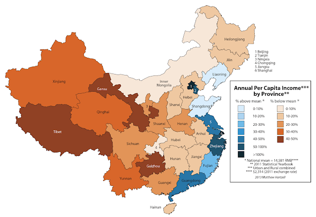 Economic Map Of China Matt Hartzell's Blog: Maps: China's Uneven Economic Development