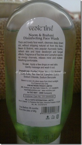 Vedic Line Neem and Brahmi Face Wash