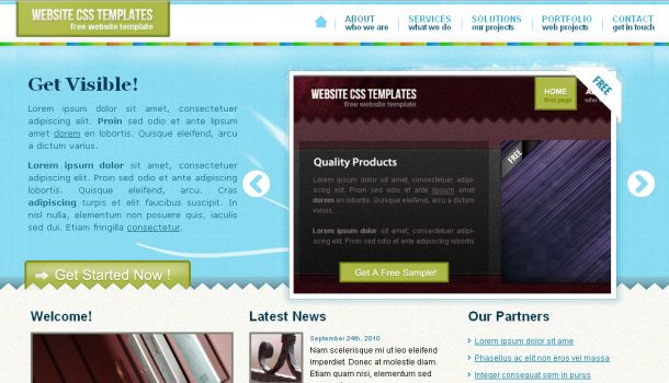 Business Blue CSS Website Jquery Template