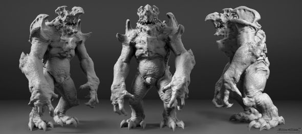 Dom Qwek artstation arte esculturas modelos 3d surreal ficção terror fantasia monstros