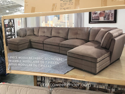 Costco 735123 - Relax in comfort on the Bainbridge 7-piece Modular Fabric Sectional