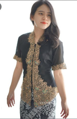 Kebaya Bordir Lengan Pendek