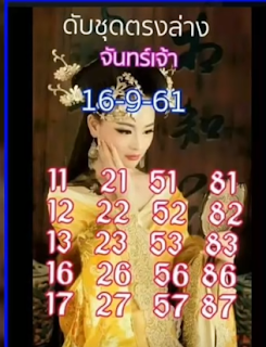 Thai Lottery Facebook Last Digit Tip For 16 Sept 2018