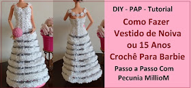 Como Fazer Vestido de Noiva de Crochê Para Boneca Barbie Passo a Passo Com Pecunia MillioM #Parte1