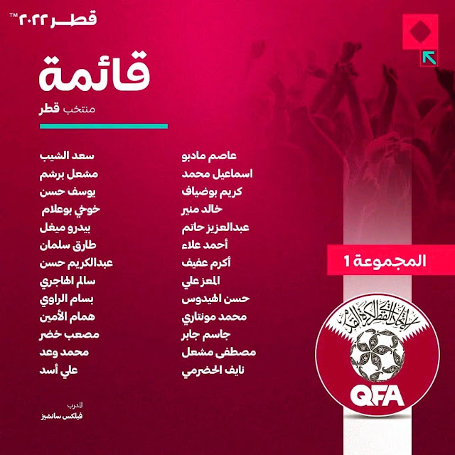 قائمة منتخب قطر المشاركه مونديال كأس العالم 2022