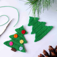 Aplique árbol de Navidad a crochet