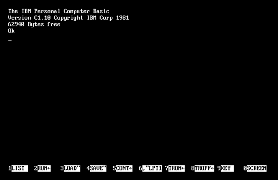 IBM 5150 boot screen