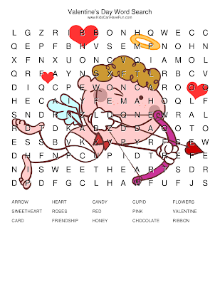 Valentines Word Search Easy 1