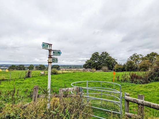 Go through the gate then follow Ridge footpath 8