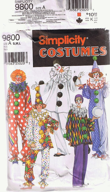 Simplicity 9800 clown costume pattern