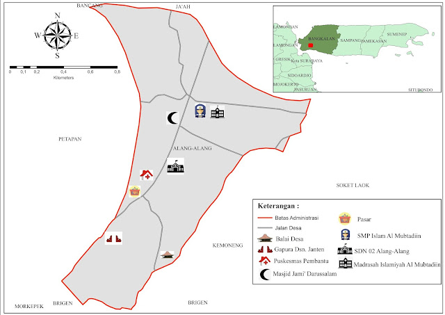 Peta Desa Alang - Alang Kecamatan Tragah Kabupaten Bangkalan