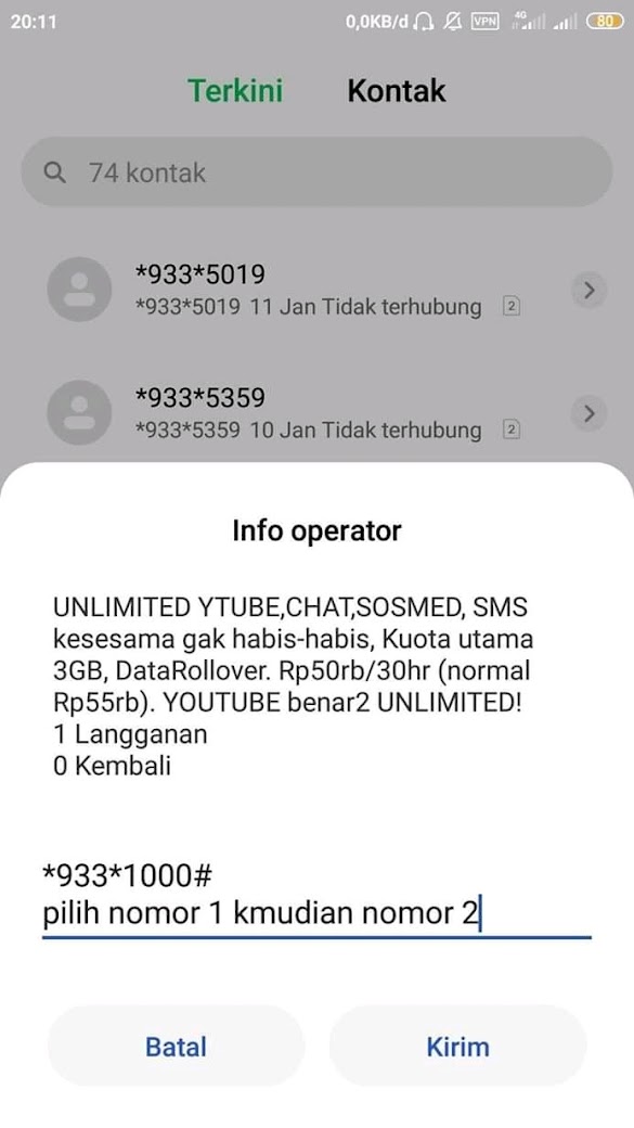 Daftar Dial Paket Internet Murah Indosat