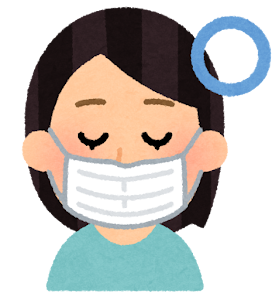 鼻に隙間がないマスクのイラスト