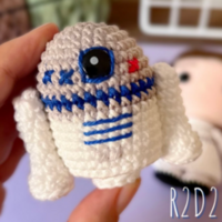 R2D2 amigurumi patrón gratis