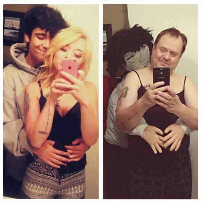 Dad Hilariously Recreates Daughter’s Racy Selfies And Gets 2x More Followers Than Her