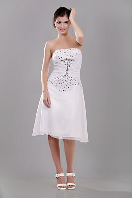 White Strapless Short Cocktail Party Dress