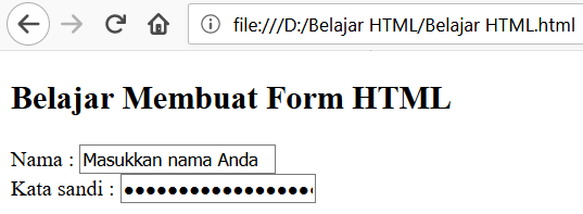 Pada artikel sebelumnya Saya telah membahas wacana  Penggunaan dan Penulisan Tag Input Type Text dan Type Password Dalam Form HTML