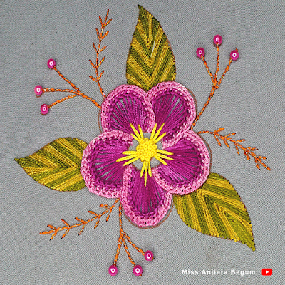 Beautiful flower embroidery for your attractive fabrics, how to embroider a flower on fabric easily