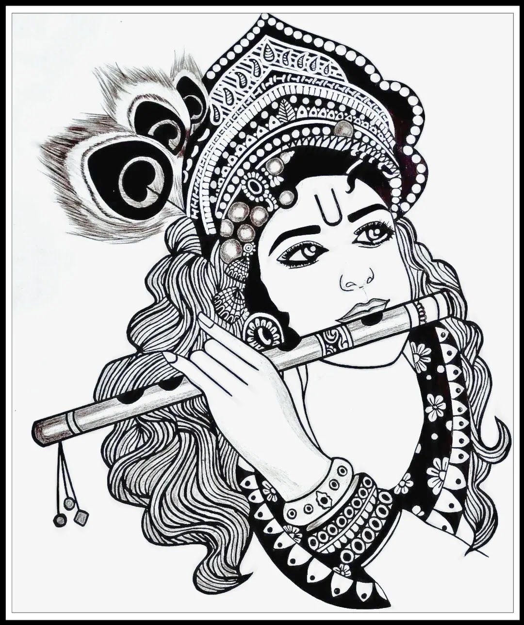 Lord Krishna Drawing | Pencil Sketches Krishna Arts Pictures