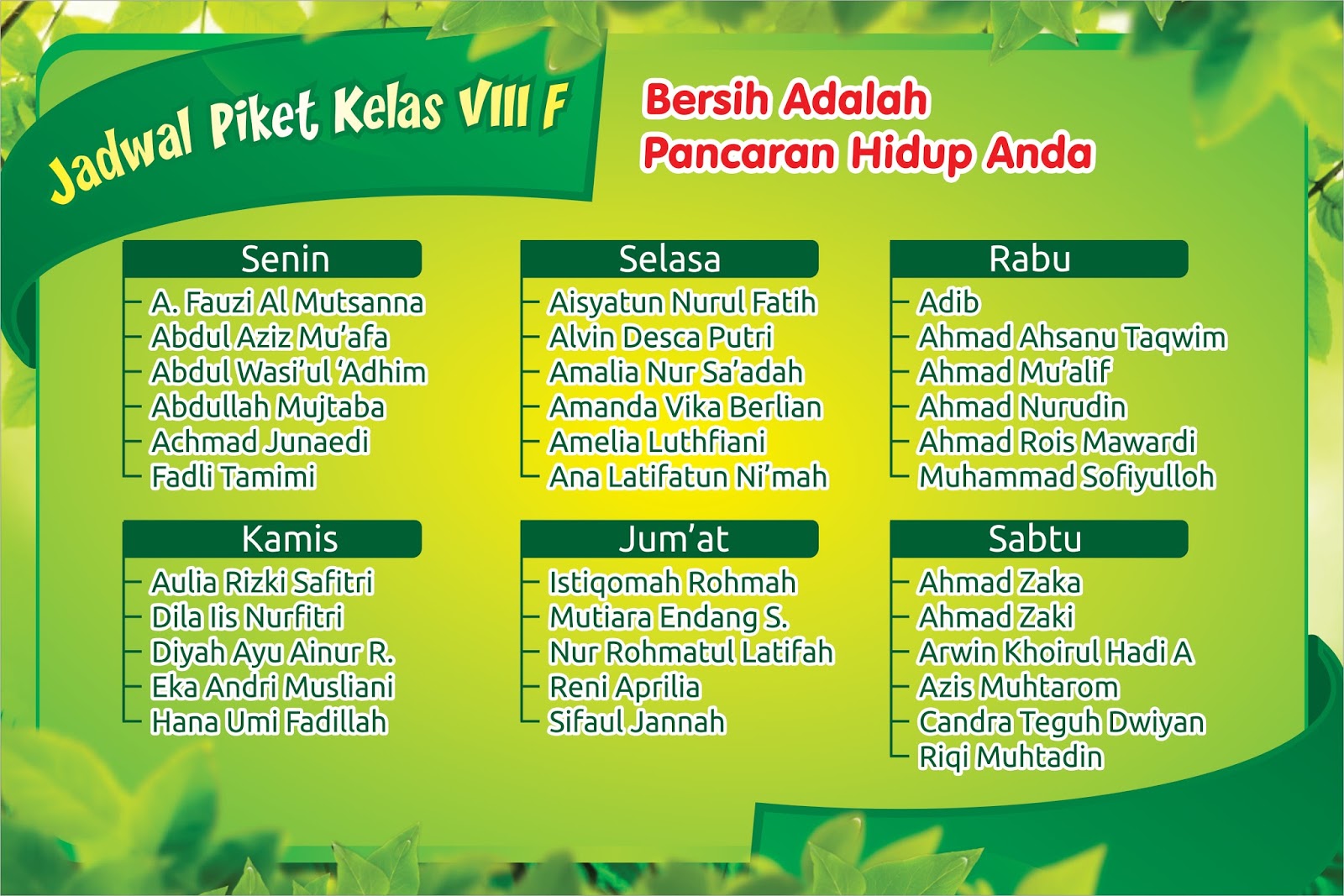 Banner Jadwal Piket