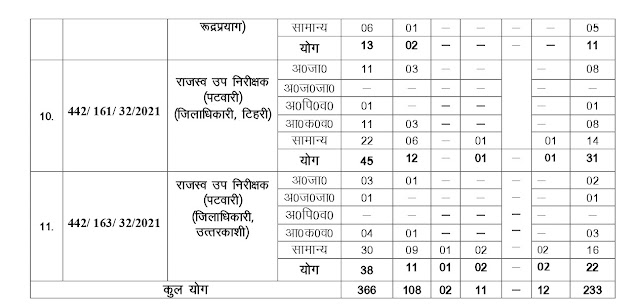 पदनाम - राजस्व उप निरीक्षक (पटवारी)