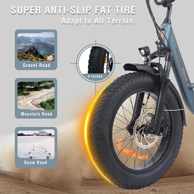 SENADA Cargo Fat Tire Electric Mountain Bike MountainBikes