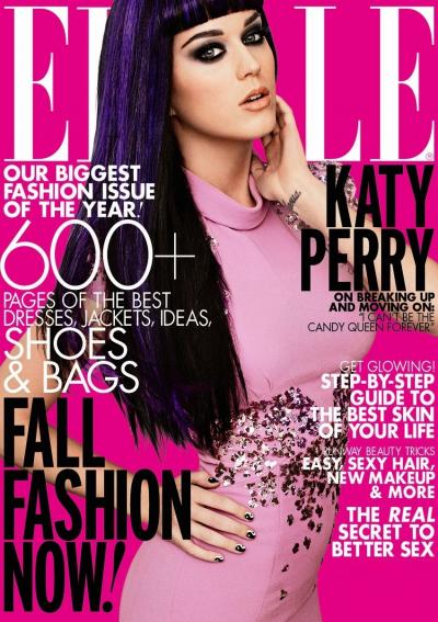 Katy Perry Elle Cover: Pretty in Pink (and Purple) » Gossip | Katy Perry