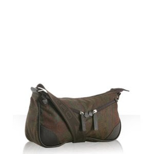 brown nylon paisley pattern shoulder bag