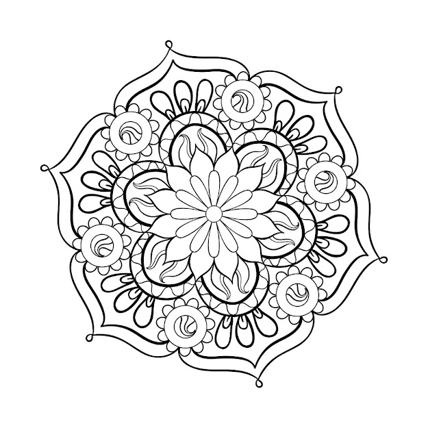 Mandala Adult Coloring Page  Thumbnail Mandala Adult Coloring Pages
