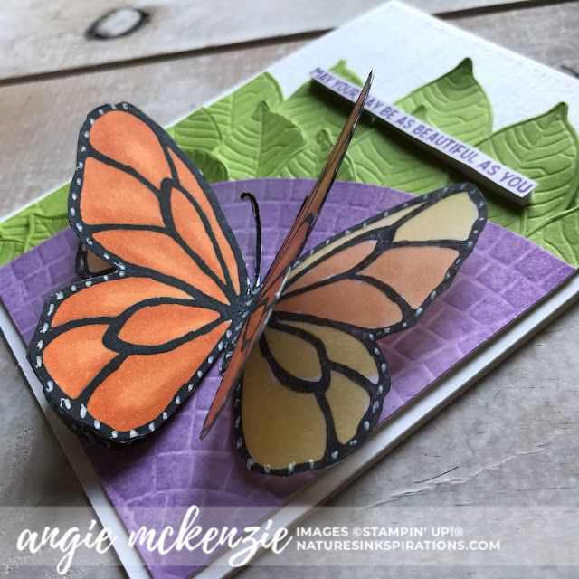 Created by Angie McKenzie for Global Creative Inkspirations; Click READ or VISIT to go to my blog for details! Featuring the Beautiful Day Stamp Set, Nature's Roots Dies, Mosaic Embossing Folder, Subtles Embossing Folder; #beautifuldaystampset #inspiredbynature #futteringbutterfly #stampinupinks  #fauxoxidetechnique #fussycutting #friendshipcards #cardtechniques #coloringwithblendsmarkers