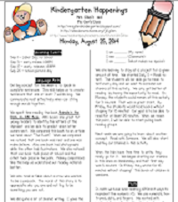  Kindergarten Happenings Week 1