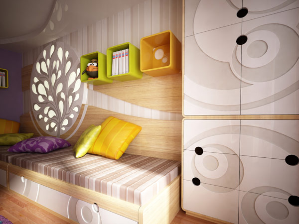 Kid Bedroom Design Showcasing Vibrant Colors and Texture