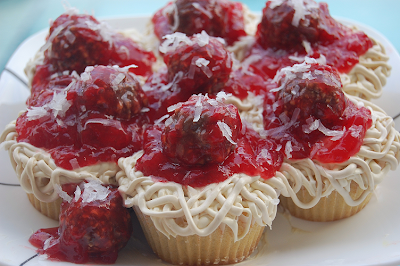 Spaghetti And Meatballs Cupcakes