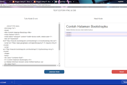 Membuat Text Editor CSS & HTML Seperti W3S