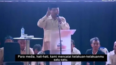 Viral! Video Prabowo Ancam dan Tantang Media, Ternyata….