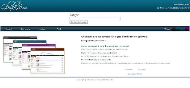 Glinkks : gestionnaire de favoris en ligne