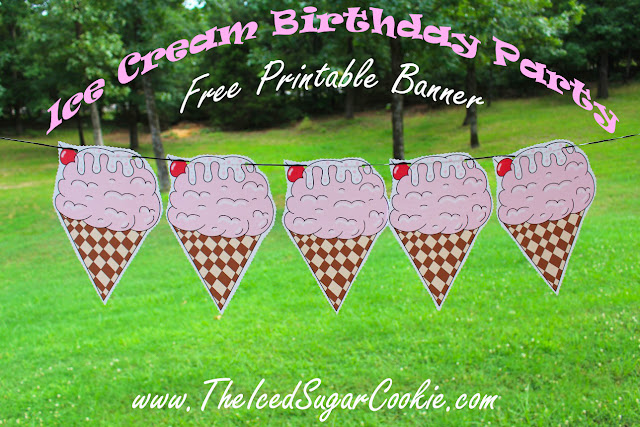 Printable Cutouts For An Ice Cream Flag Bunting Banner Garland