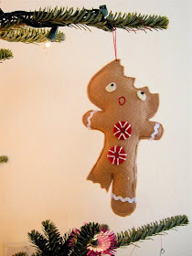 homemade christmas ornament flet gingerbread man