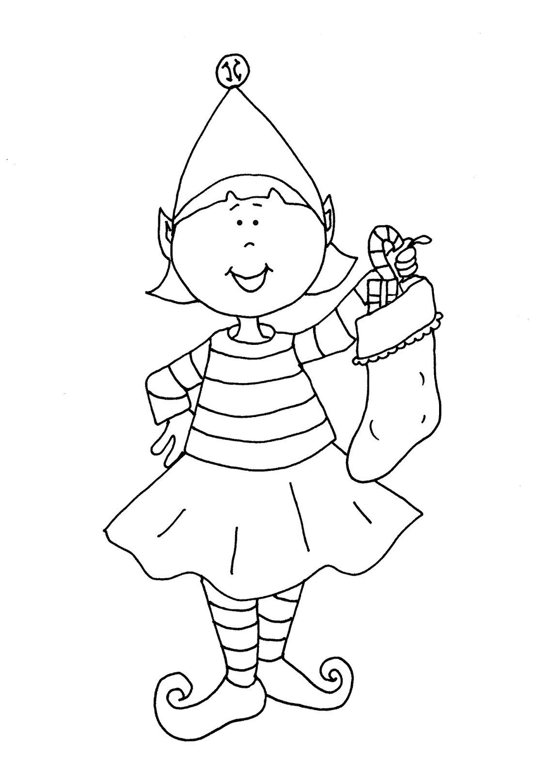 Elf Girl Coloring Pages 1