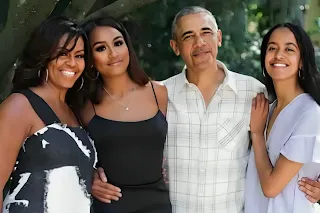 Michelle, Barack and their daughters