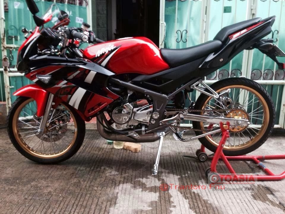 Modifikasi ninja rr mono 150 jari jari drag airbrush 