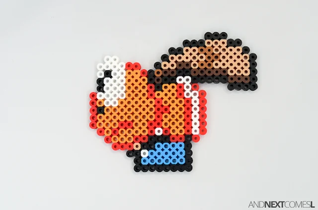 Super Mario World super koopa perler bead craft from And Next Comes L