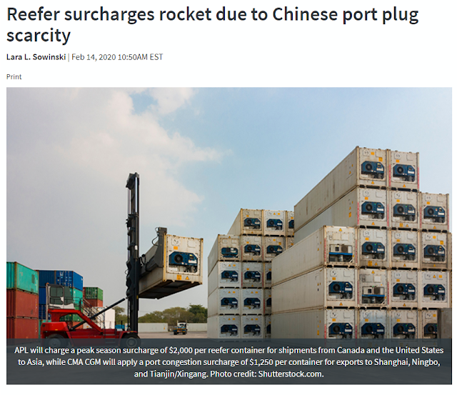  Reefer surcharges rocket due to Chinese port plug scarcity