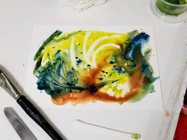 The beautiful effects of watercolor on Yupo.