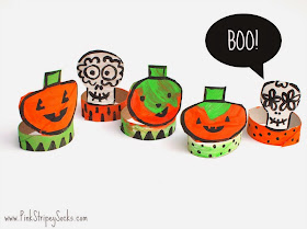 toilet roll skull and pumpkin Halloween crafts