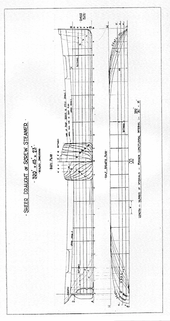 free, ship, plan, steamer, steamship, cargo, British, 20th Century, early, draught