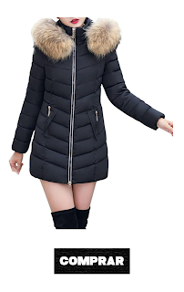  SHOBDW Moda Invierno Mujer Chaqueta Largo Grueso Caliente