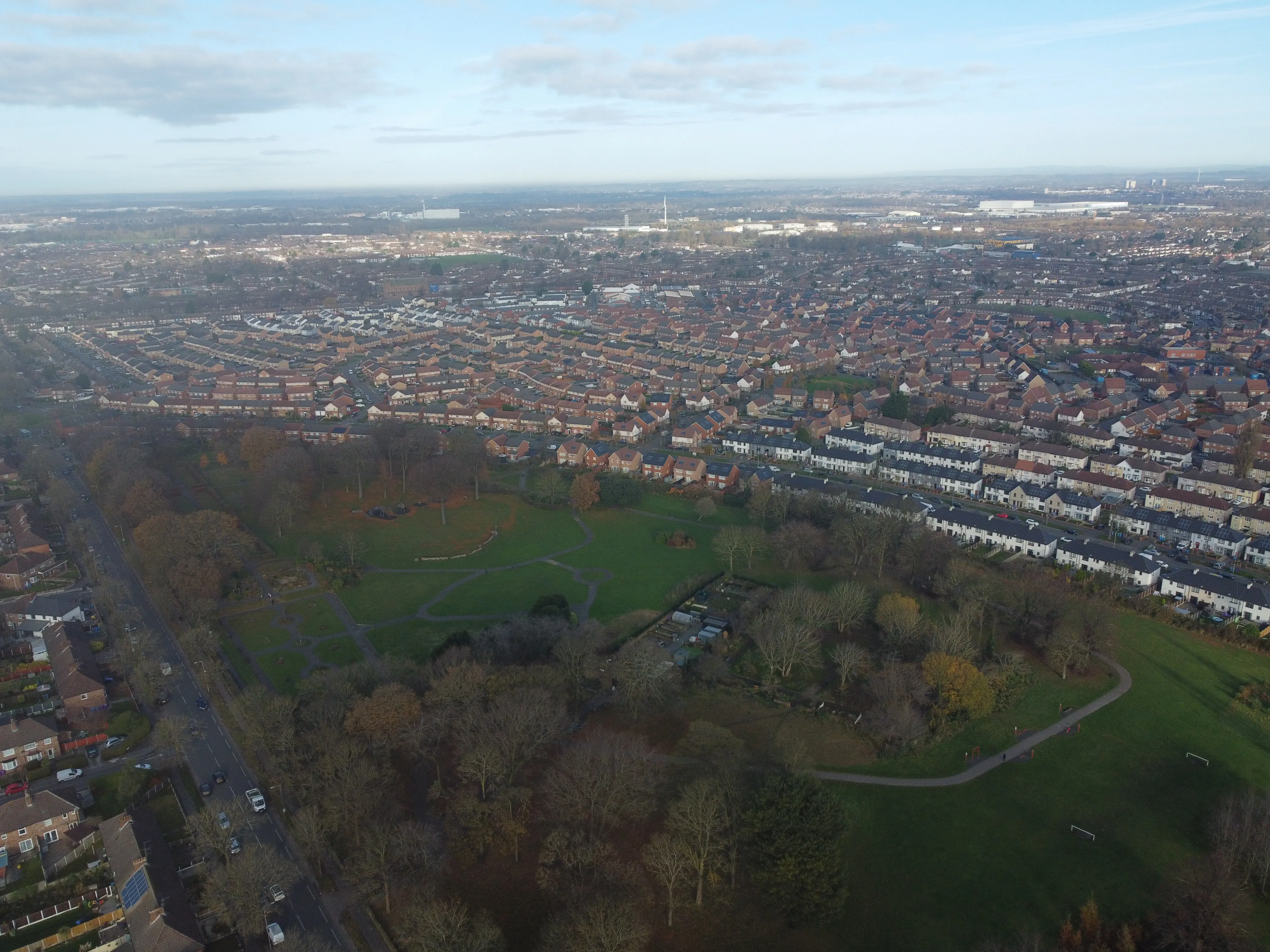 Norris Green aerial photo taken by drone 2023